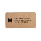 シンプルクエレガントラフト紙ビジネスモノグラム ラベル (正面)