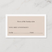 シンプルクエレガントリーン美しいサロンアポイントメントカード 予約カード (正面)