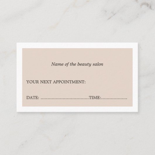 シンプルクエレガントリーン美しいサロンアポイントメントカード 予約カード (正面)