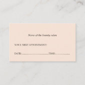 シンプルクエレガントリーン美しいサロンアポイントメントカード 予約カード (正面)