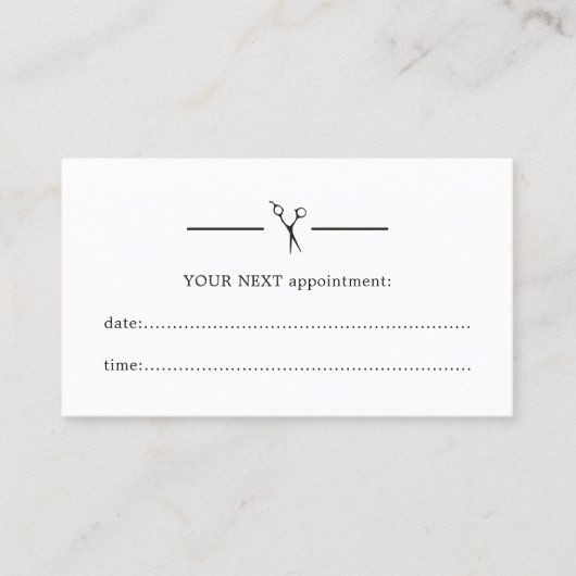 シンプルクエレガントリーン美容師アポイントメントカード 予約カード (正面)