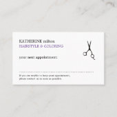 シンプルクエレガントリーン美容師アポイントメントカード 予約カード (正面)