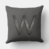 シンプルクパーソナライズされたリーモノグラム炭グレー クッション (裏面)