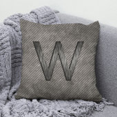 シンプルクパーソナライズされたリーモノグラム炭グレー クッション
