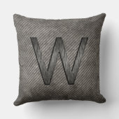 シンプルクパーソナライズされたリーモノグラム炭グレー クッション (裏面)