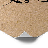 シンプルクフェイクラフトブライダルシャワー ポスター (角)