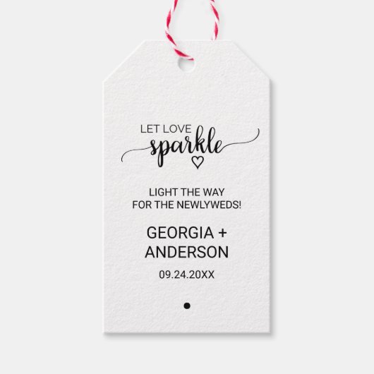 シンプルクフェイクラフト結婚スパークラーラベル ギフトタグ (正面)