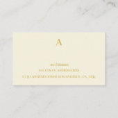 シンプルクミニマルリーム金ゴールドカラープロフェッショナル  名刺 (裏面)