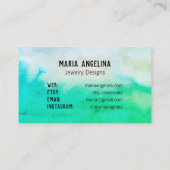 シンプルクミニマルリ抽象芸術水色QRコード 割引カード (裏面)