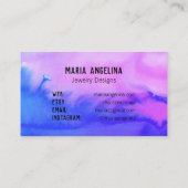 シンプルクミニマルリ抽象芸術水色QRコード 割引カード (裏面)