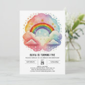 シンプルクモダンラウドガール誕生日 招待状 (スタンド正面)