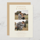 シンプルクモダンラス |フォト結婚式招待状 招待状 (正面/裏面)