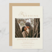 シンプルクモダンラス |フォト結婚式招待状 招待状 (正面/裏面)