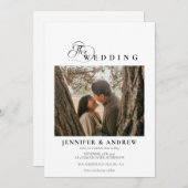 シンプルクモダンラス |フォト結婚式招待状 招待状 (正面/裏面)