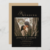 シンプルクモダンラス |フォト結婚式招待状 招待状 (正面/裏面)