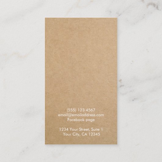 シンプルクモダンラフトイヤリングジュエリー表示カード 名刺 (裏面)