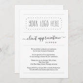 シンプルクライアント評価ディナー – ロゴの追加 招待状 (正面/裏面)