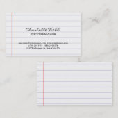 シンプルクラシカルスクリプト列付き紙 名刺 (正面/裏面)