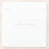 シンプルクラシカルミニマルなパリジェンヌ書道 ガラスコースター (裏面)