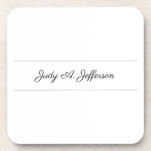 シンプルクラシカルミニマルなパリジェンヌ書道 コースター (正面)