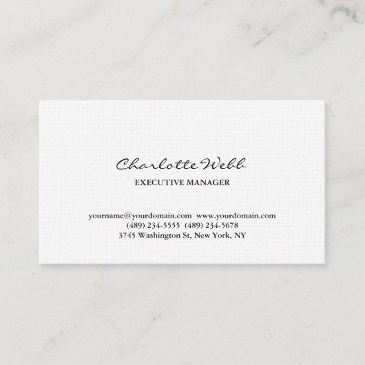 シンプルクラシカルScript Linen Consultant 名刺 (正面)