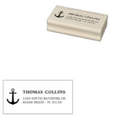 シンプルクラシックいかり差出人住所 |木製 ラバースタンプ (押印)