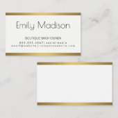 シンプルクラシックなエレガントと/金ゴールドラグジュアリーメタル 名刺 (正面/裏面)