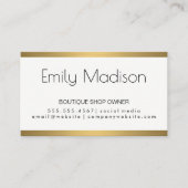 シンプルクラシックなエレガントと/金ゴールドラグジュアリーメタル 名刺 (正面)