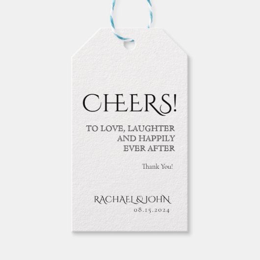 シンプルクラシックなワインシューターメッセージカード ギフトタグ (正面)