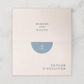 シンプルクラシックな青とクリームズ結婚ーズ プレイスカード (外部開封)