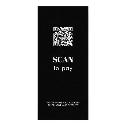 シンプルクラシックの髪のサロン写真価格リストQRコード ラックカード (裏面)
