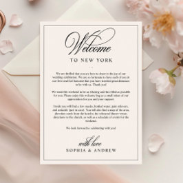 シンプルクラシックウェルカムレター&旅程カード 招待状