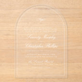 シンプルクラシックエレガンススクリプトアー結婚チズ アクリル招待状 (正面)