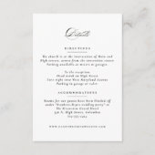 シンプルクラシックエレガントなウェディング詳細 エンクロージャーカード (正面)