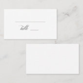 シンプルクラシックエレガントウエディングフラット座席表 プレイスカード (正面/裏面)