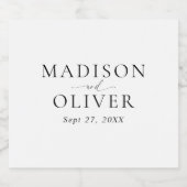 シンプルクラシックエレガントタイポグラフィ結婚ズ スパークリングワインラベル (シングルラベル)