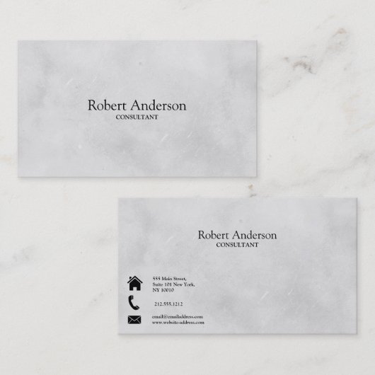 シンプルクラシックエレガントテクスチャ定数 名刺 (正面/裏面)