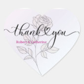 シンプルクラシックエレガントフローラ結婚の感謝 ハートシール (正面)