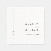 シンプルクラシックエレガントモノグラム結婚ズ スタンダードカクテルナプキン (正面)