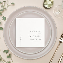 シンプルクラシックエレガントモノグラム結婚ズ スタンダードカクテルナプキン