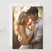 シンプルクラシックエレガント白黒フォト結婚ズ セーブザデート (裏面)