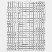 シンプルクラシックエレガント白黒正方形パターン フリースブランケット (正面)