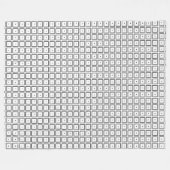 シンプルクラシックエレガント白黒正方形パターン フリースブランケット (正面(横))