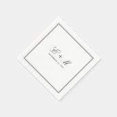 シンプルクラシックエレガント結婚モノグラム スタンダードカクテルナプキン (角)
