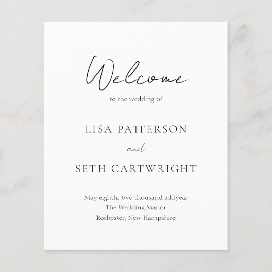 シンプルクラシックエレガント結婚式 プログラム (正面)