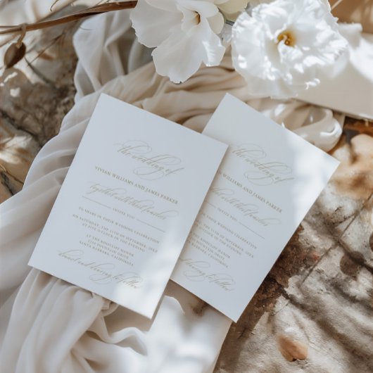シンプルクラシックエレガント結婚書道 招待状