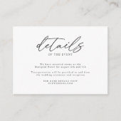 シンプルクラシックエレガント結婚詳細 エンクロージャーカード (正面)