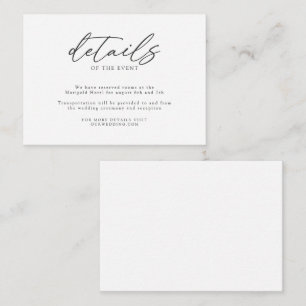 シンプルクラシックエレガント結婚詳細 エンクロージャーカード