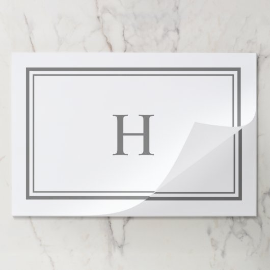 シンプルクラシックエレガント縁どグ・モノグラム ペーパーパッド (折り畳み)