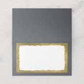 シンプルクラシックエレガント金ゴールドグレーパーティーイベント プレイスカード (外部開封)